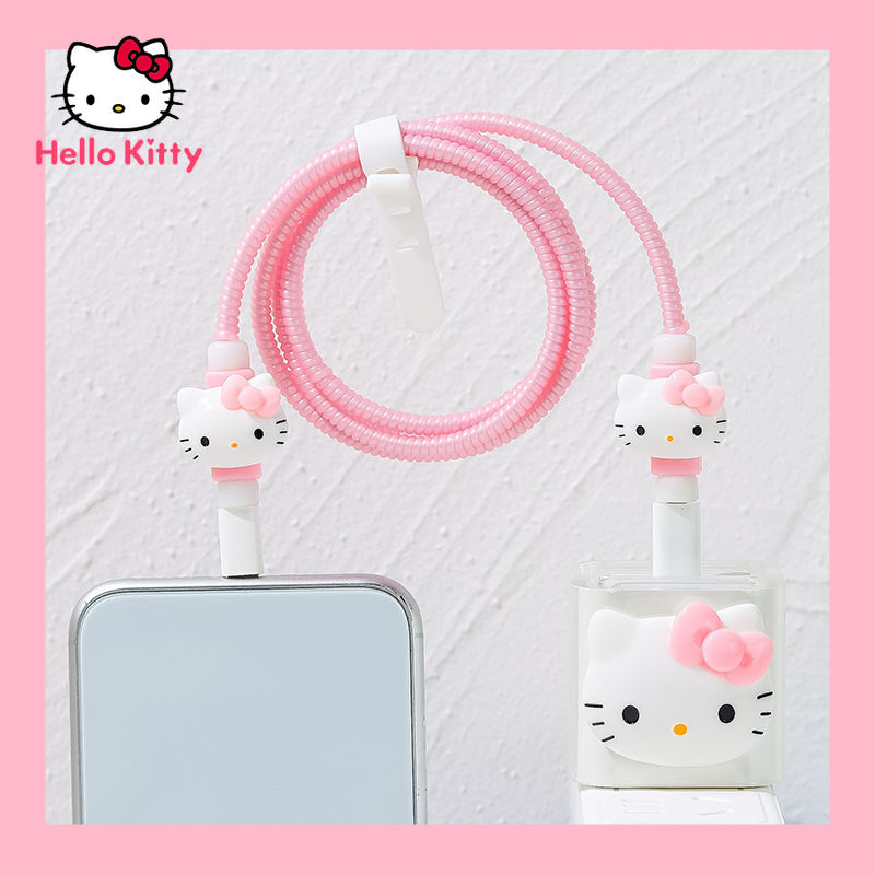 Hello Kitty Anti-breaking Cartoon Apple Data Cable Protective Case Mobile Phone Charger Winding Rope