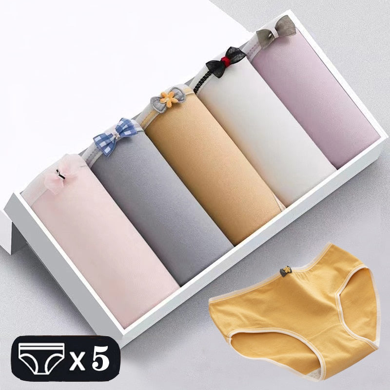 M-2XL Women's Underwear Cute Cotton Panties Briefs For Girl Ladies Lingerie Cartoon Girls Pink Pantys Underpants Thongs