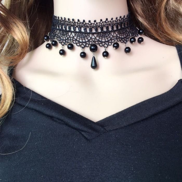 Korean Fashion Velvet Choker Necklace for Women Vintage Lace Necklace with Pendants Gothic Girl Neck Jewelry Accessories