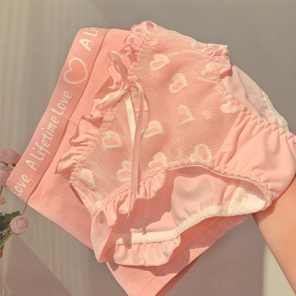 Couple Panties Set Cotton Underwear Women Men Women's Underpants Cute Underwear Love Underwear Cozy Lingerie Panty