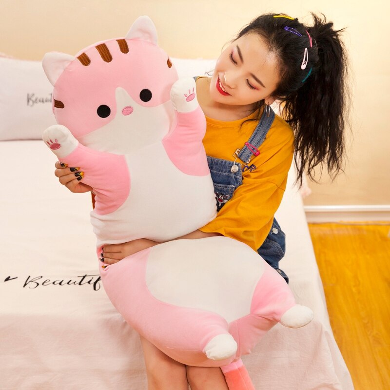 150cm Giant Long Cat Pillow Soft Cushion Kitty Kitten Plush Toys Stuffed Animal Popular Birthday Gifts Girls Boys Present