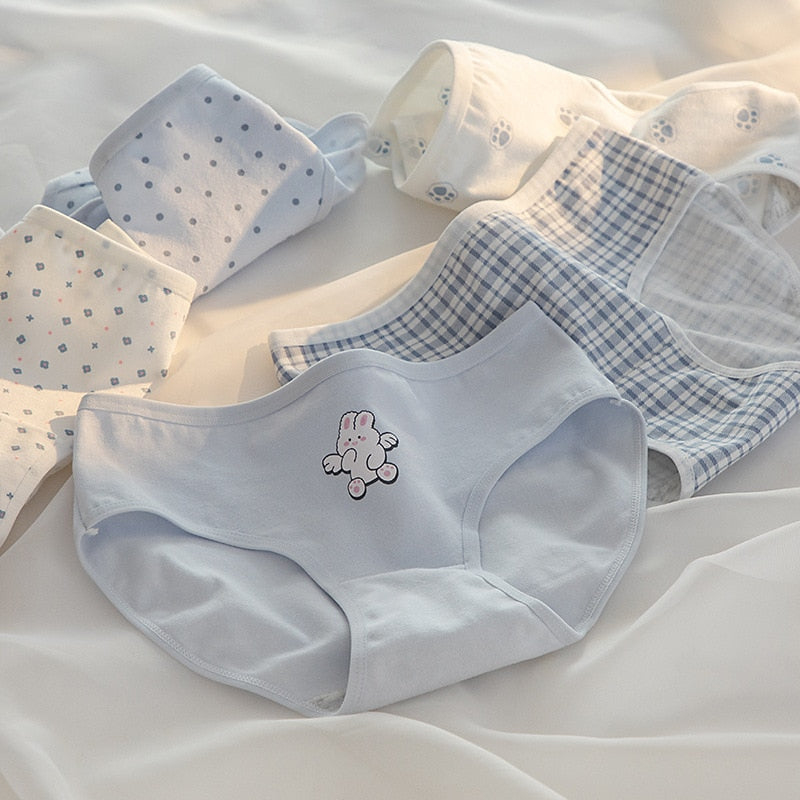 5Pcs/set Cotton Panties for Women Girl Briefs Underwear Plus Size Cute Soft Short Pantys Lingerie Female Ladies Underpants