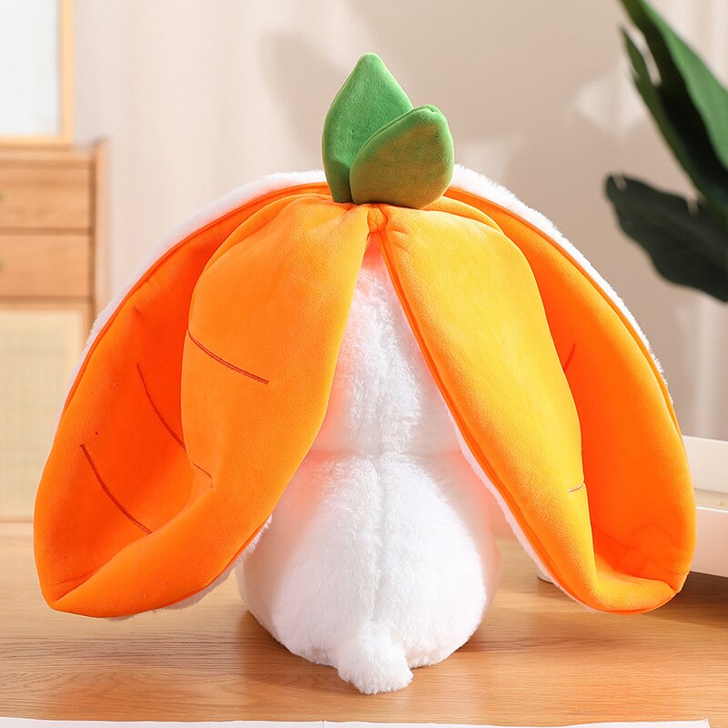 Plush Bunny 18cm Hot Sale Kawaii Fruit Rabbit Plush Doll Stuffed Animal Plushies Cute Carrot Strawberry Turn Into Bunny Plush Toy Kids Birthday Christmas Gifts