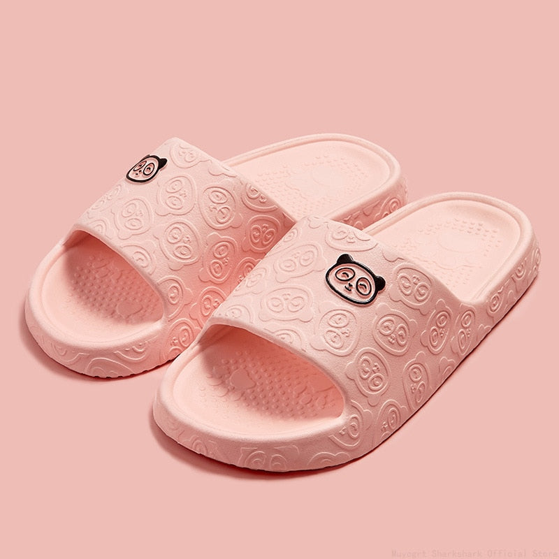 Cute Cat Print Women Slippers Home Indoor Slides Men Women Flat Slippers Cartoon Non-Slip Outdoor Beach Slides Shoes Shower