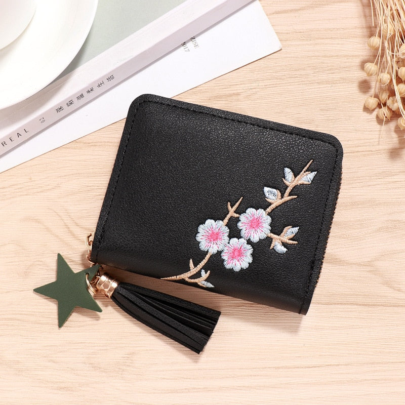 1PC Women Small Wallet Ladies Mini Tassel Wallet Cute Girl Short Zipper Lovely Pu Leather Coin Purse Female Hand Wallet Purse