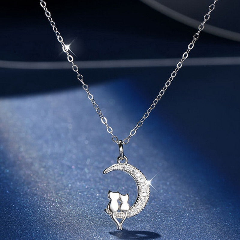 Exquisite Cherry Blossoms Flower Necklace For Women Crystal Zircon Rose Heart Butterfly Clavicle Chain Wedding Romantic Jewelry