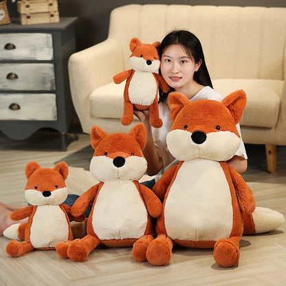 35-90cm Soft Fluffy Fox Plush Toy Cute Cartoon Animal Fox Stuffed Doll Girls Lover Valentine's Gift Kawaii Sofa Decor Pillows