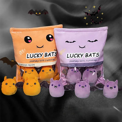 Pudding Balls Stuffed Animal Pillow Plushies Bag Snack Food Plush Toy Bat Plushie Peluche Halloween Party Prop Squishy Mini Soft Dolls Kids Gift