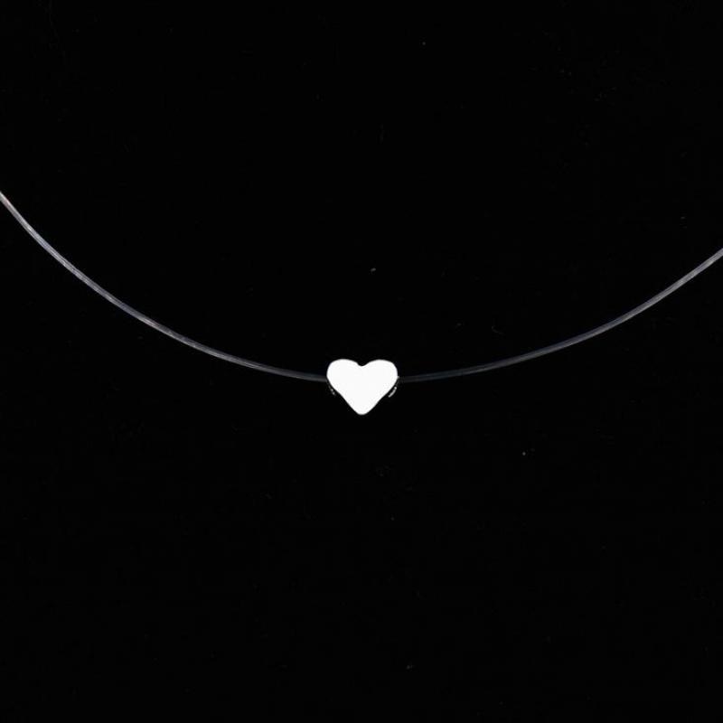 Fashion Shiny Crystal Necklace Zircon Pendant Transparent Fishing Line Invisible Ladies Necklace Jewelry Clavicle Chain Chocker