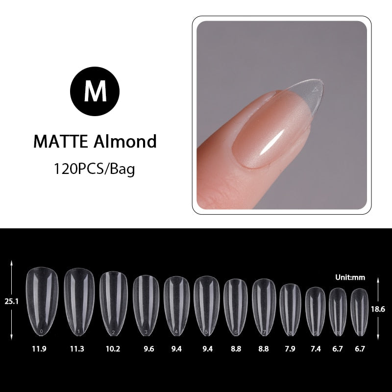 Press on Nails Coffin Nail Tips Clear Full Cover Fake Acrylic UV Gel Nails Extension System Oval Almond Sculpted False Nail Tips