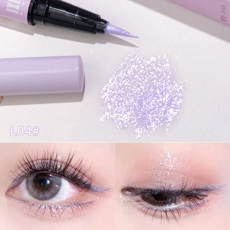 Diamond Glitter Matte Eye Liner Pencil Eye Makeup Highlighter Waterproof Pearl Champagne Brighten Silkworm Shadow Eyeliner Pen