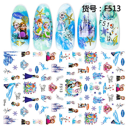 Cute Anime Character Series Nail Stickers Nail Art Supplies Disney Mickey Stitch Donald Duck 3D Stickers Nail Art Decorations