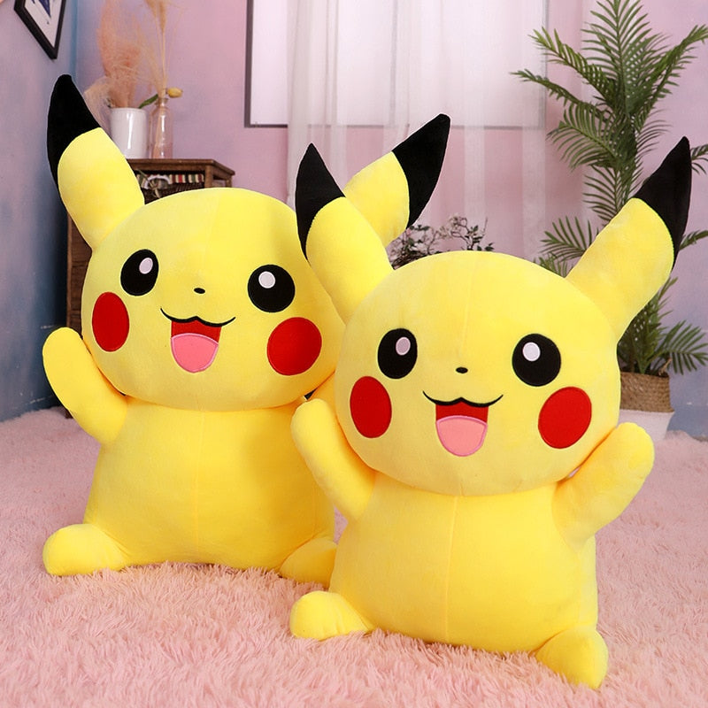 GIANT Pikachu Plush Toy 80cm Big Pokemon Soft Doll Fat Pillow Japanese Kawaii Cute Huge Large Stuffed Animal Plushies Kids Collection Christmas Birthday Gifts