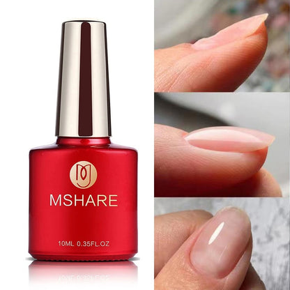 MSHARE Milky White Builder Nail Extension Gel in A Bottle 10ml Self leveling Nails Quick Building Clear Pink UV Led Gel