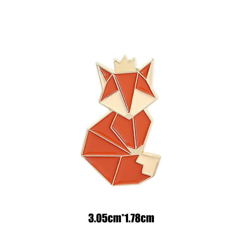 Little Fox Combination Metal Enamel Brooch Japanese Cartoon Cute Nine-tailed Fox Small Animal Badge Pin Jewelry Men Women Gifts