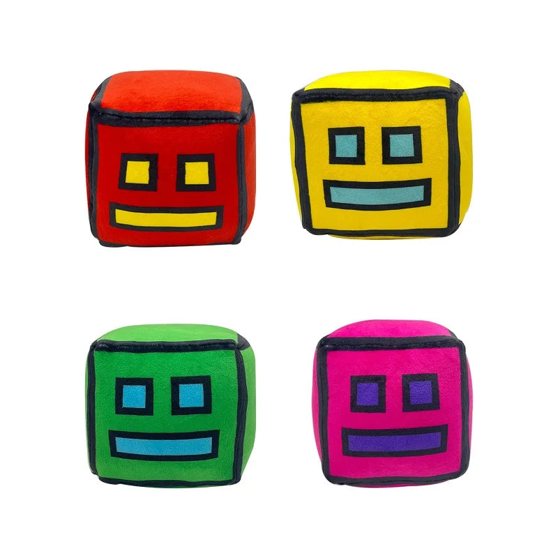 Geometry Dash Plush Toys Video Game Peluche Cube Toy Cute Anime Soft Stuffed Animal Plushie Dolls Kid Birthday Christmas Gift Home Decor