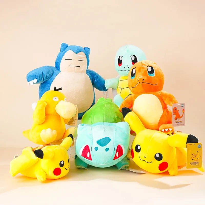 Original Pokemon Plush Doll Charmander Gengar Pikachu Stuffed Soft Toy Bulbasaur Cute Cartoon Animal Toy Gift for Kid