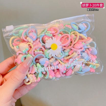 20/10Pcs Cute Rubber Bands for Children Will Not Harm Hair with Good Elasticity. Girl Baby Headbands and Curly Hair Accessories