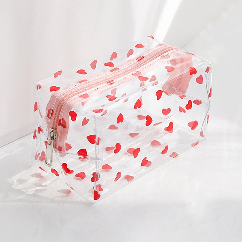 Big Waterproof Transparent Pencil Case PVC Stationery Gift Girls Students Pencil Bag Kawaii Makeup Cosmetic Bag Travel Bags