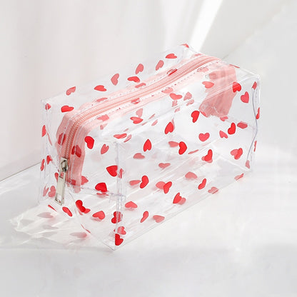 Big Waterproof Transparent Pencil Case PVC Stationery Gift Girls Students Pencil Bag Kawaii Makeup Cosmetic Bag Travel Bags