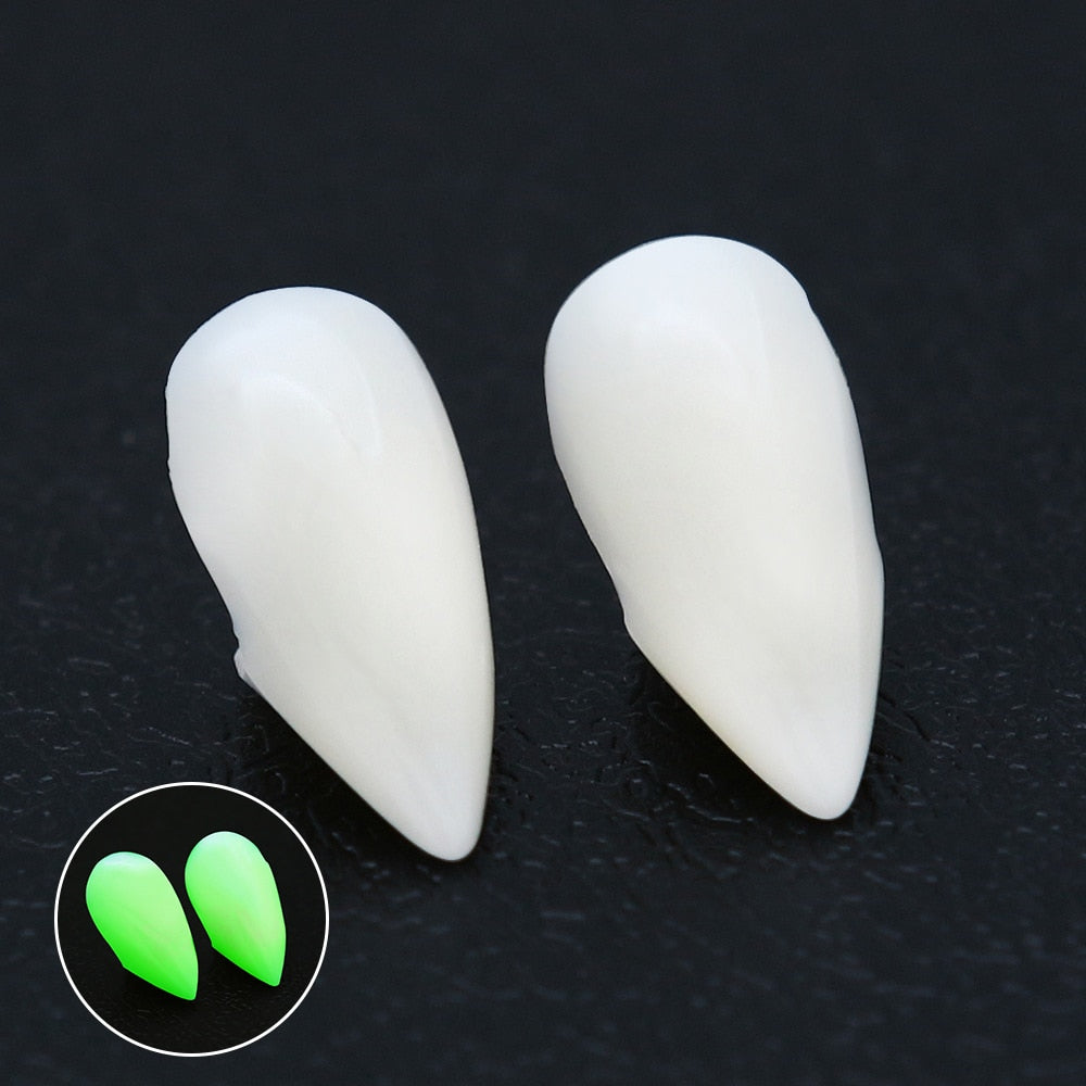 Adult Kids Halloween Vampire False Teeth Horrific Party Costume Transparent Dentures Cosplay Fangs Resin Fangs Free Shipping