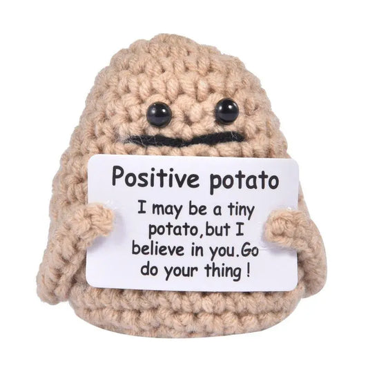 Positive Energy Potato Hug Pocket Hug Mini Handmade Plush Knitting Wool Potato Doll Funny Christams Gift Room Decorations