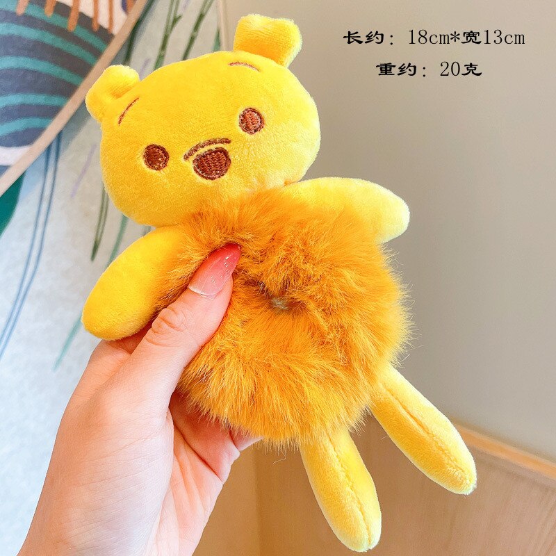 Women Girls Piglet Pooh Bear Tigger Hair Scrunchies Cat Rabbit Plush Elastic Hair Bands Sweet Pontail Holder Kids Hair Tie Hair