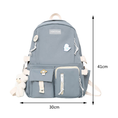 Japanese Girls Aesthetic Backpack Cute School Bags For Student Teens Girls Pockets Kawaii Women Laptop Backpack Harajuku Mochila