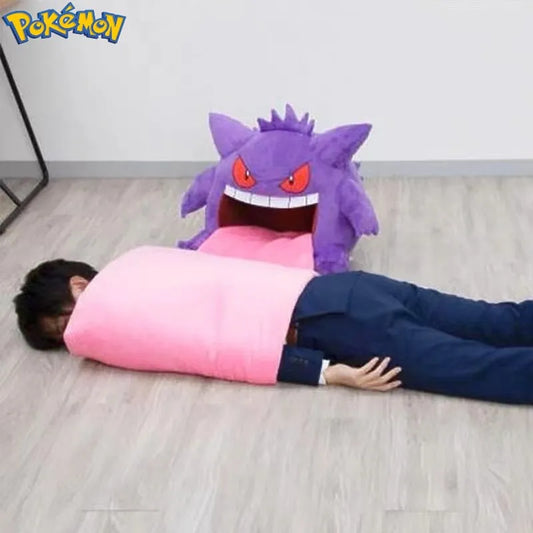 130cm Pokemon Gengar Big Tongue Plush Anime Peripheral Big Size Gengar Sleep Pillow Dual Purpose Nap Blanket Stuffed funny Toy