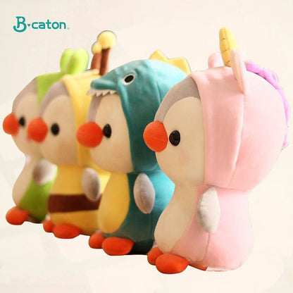 Kawaii Plush Toy Penguin Turn To Dinosaur Frog Unicorn Bee Stuffed Doll Cartoon Animal Birthday Christmas Gift for Kids Children