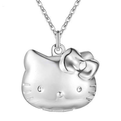 925hot sale Silver color Photo Frame Pendant Necklace Snake Chain For Woman Charm Wedding Fashion Jewelry ColorLN072