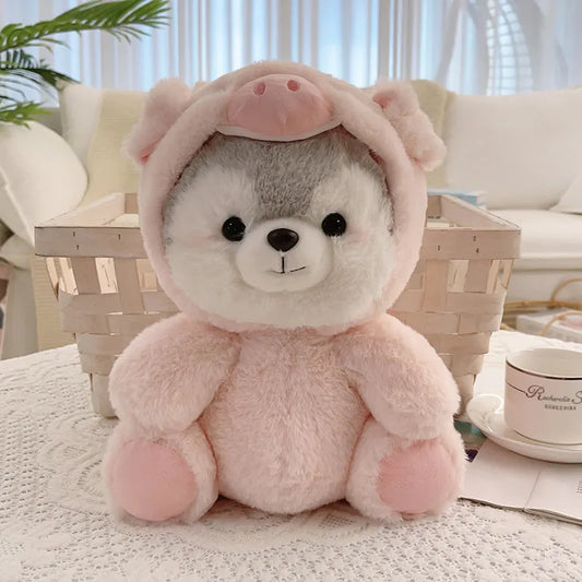 20cm Kawaii Dog Anime Cosplay Dinosaur Pig Kaola Husky Doll Plush Toy Stuffed Soft Creative Animal Dog Pillow Toys for Kids