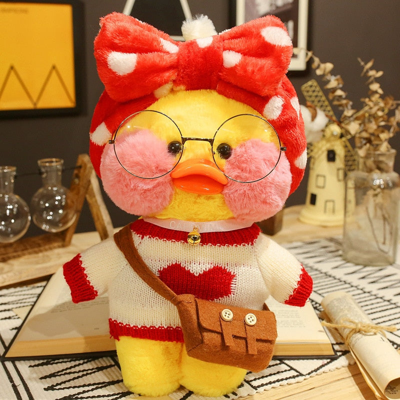 30cm Plush Pato Lalafanfan Duck Soft Toy Kawaii Stuffed Paper Duck Hug Cute Animal Plushies Toys for Kids Girls Christmas Gift