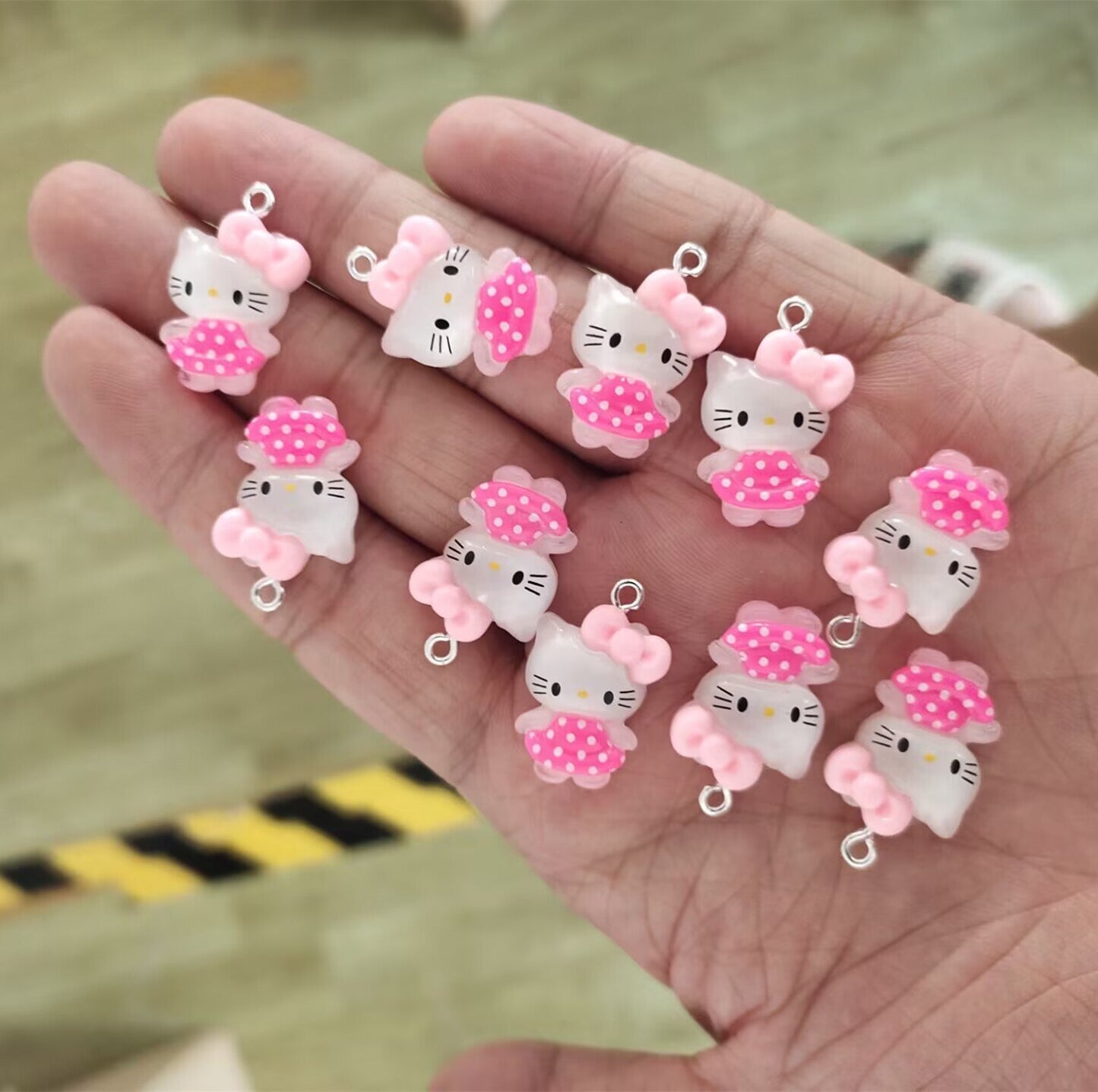 Sanrio Cartoon Kuromi Hello Kitty Earring Charms Bracelets Jewelry Making DIY Pendants Accessories