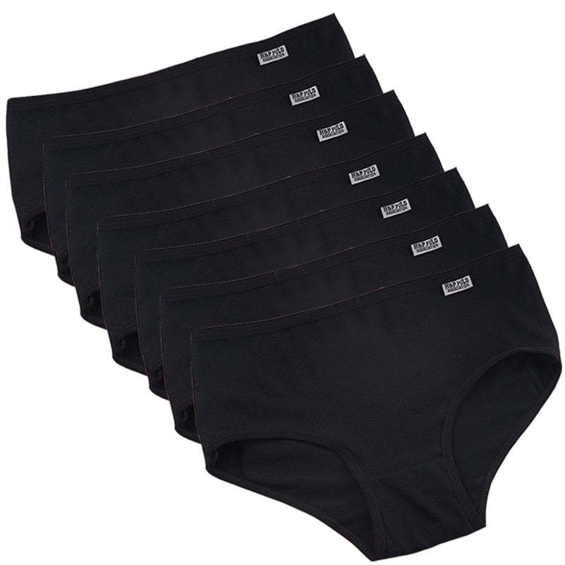 Cotton Panties for Women Underwear Plus Size Brief Girls Lingerie Solid Color Panties Female Seamless Underpant Ladies 7Pcs