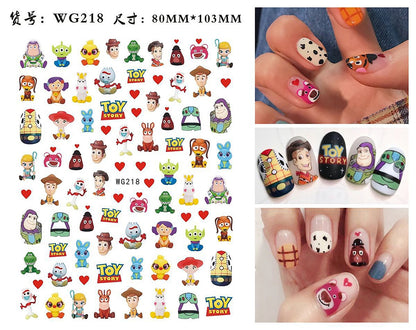 Cute Anime Character Series Nail Stickers Nail Art Supplies Disney Mickey Stitch Donald Duck 3D Stickers Nail Art Decorations