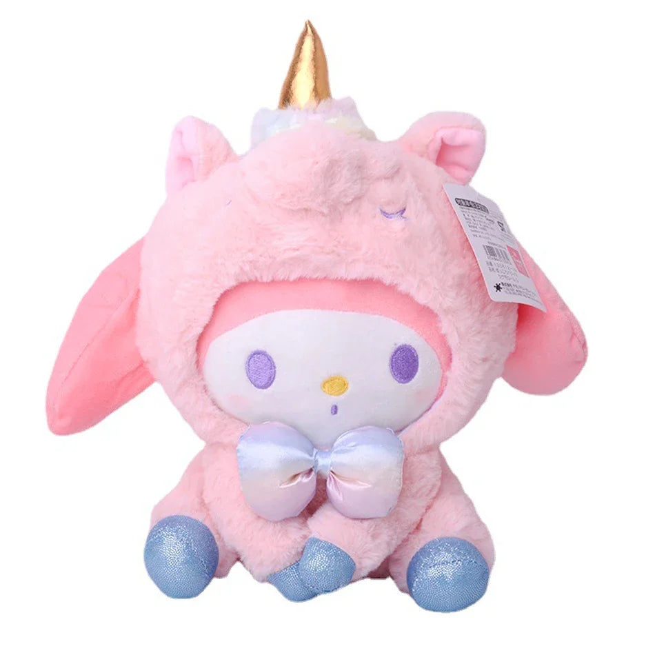 23CM Sanrio Kawali Kuromi unicorn Hello Kitty My Melody Cinnamoroll Pillow Plush Anime Kid toy Cartoon Collection for gift