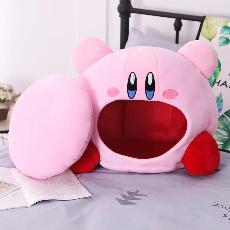 Anime Games Kirby Peripheral Cartoon Plush Doll Funny Nap Pillow Soft Pet Cat Nest Kawaii Kirby Stuffed Toy Pet Bed Deco Gift