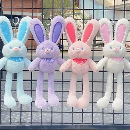 Bunny Plush Toy Long Ears & Legs Rabbit Stuffed Animal Plushies Baby Kids Soft Doll Keychain Children Girls Birthday Gift