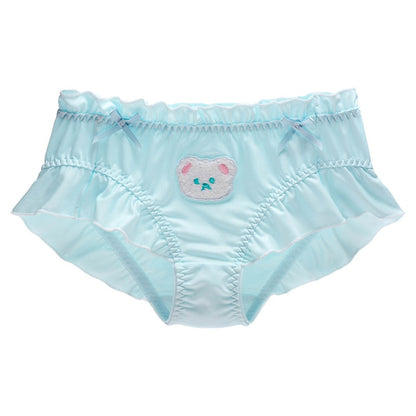 4XL Large Size Women Cute Lovely Sweety Japanese Style Lolita Panties Bear Embroidery Soft Ruffles Underwear