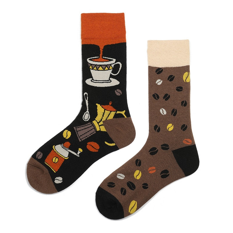 Mandarin duck asymmetric ab socks net red ins animal and plant in the tube cartoon fashion sports cotton socks