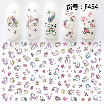 Cute Anime Character Series Nail Stickers Nail Art Supplies Disney Mickey Stitch Donald Duck 3D Stickers Nail Art Decorations