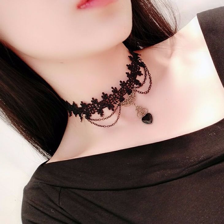 Korean Fashion Velvet Choker Necklace for Women Vintage Lace Necklace with Pendants Gothic Girl Neck Jewelry Accessories