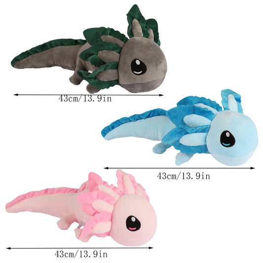 43cm Axolotl Plush Toy Pink Blue Axolotl Doll Soft Stuffed Animal Pillow Plush Christmas Gift Toy for Kids Fans Collection