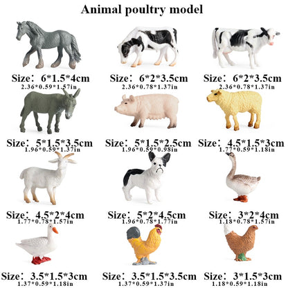 Oenux Montessori Miniature Lion Shark Horse Dinosaur Animals Model Set Action Figures Figurine Zoo Cute Education Kids Toy Gift