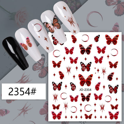 1Sheet Korean White Cloud Blue Nail Art Sticker 3D Star Moon Decal Pure Twilight Self-adhesive Manicure Slider Accessories RE#53