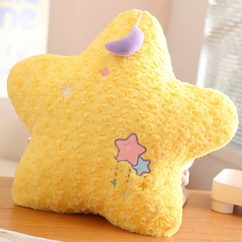 Stars & Moon Plush Toys Sky Pillow Plushies Cloud Stuffed Animals Pillow Pink White Yellow Purple Blue Living Room Chair Sofa Home Decor Cushion Gift