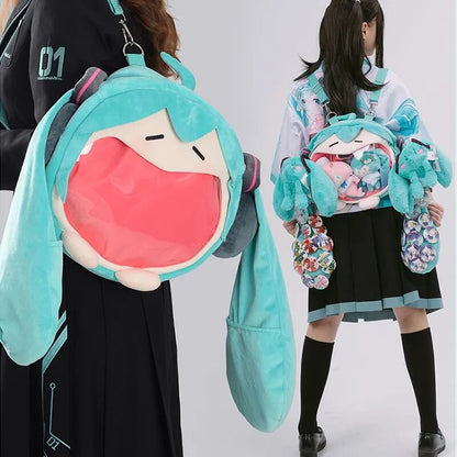 Kawaii Anime Hatsune Miku Cosplay Plush Backpack Ita Bag Women Bag Shool Student Men Velvet Shoulder Bag Girl Gift