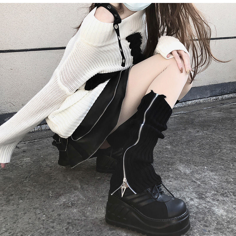 40-70CM OVER KNEE Japanese JK uniform leg warmers Korean Lolita girls' ins LONG socks girls pile up socks Foot warming cover
