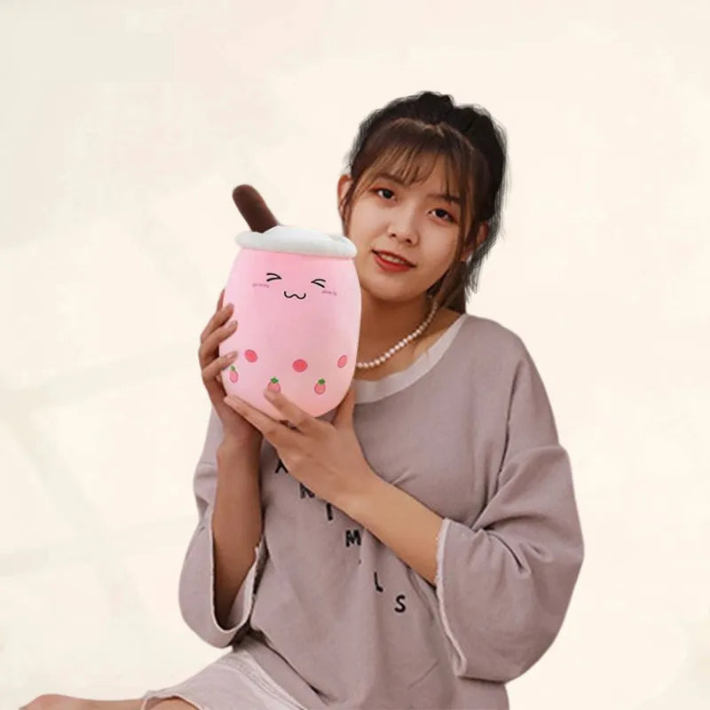 Bubble Tea Cup Plush Toys Kawaii Fruit Milk Design Kids Stuffed Doll Soft Pillow Cushion Birthday Gift for Girl Friend